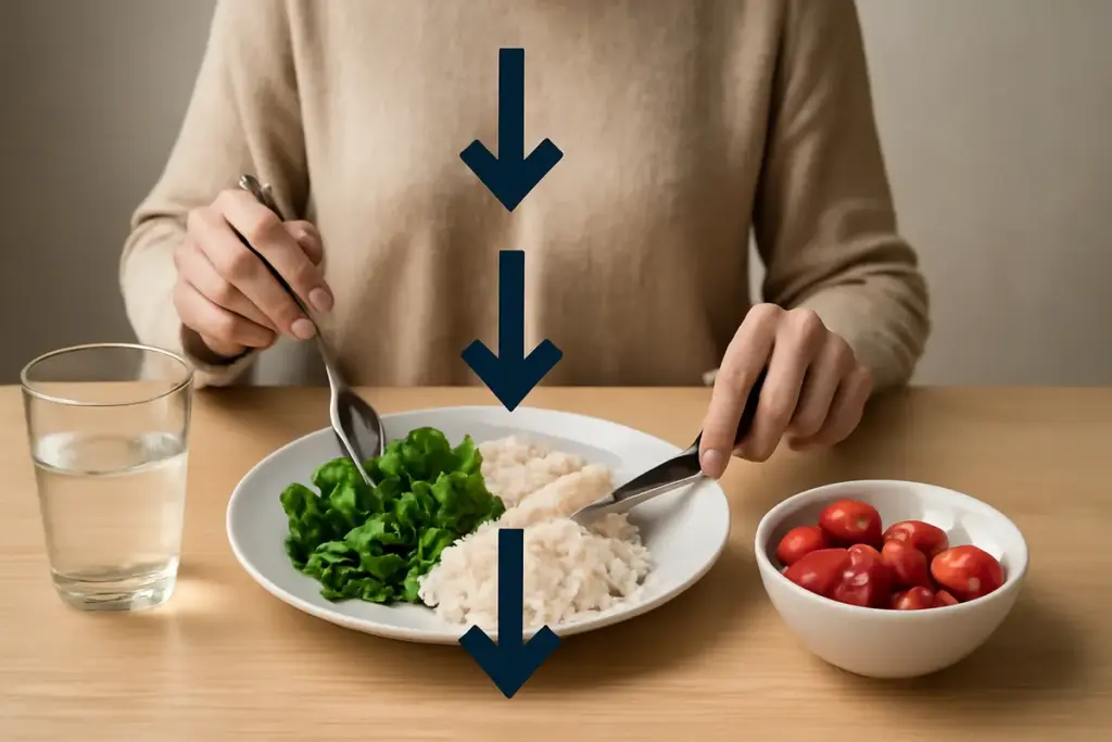 Piatto equilibrato a pranzo: l’ordine in cui mangi cambia davvero la sazietà