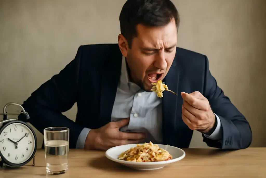 Orari dei pasti e digestione difficile: cosa cambia mangiando sempre in fretta